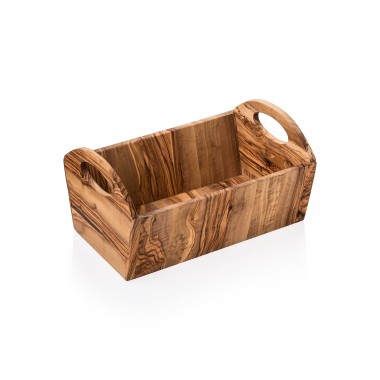 Panier PURE OLIVE, 33,5 x 17,5 x 17,5 cm, bois d'olivier - Was Germany
