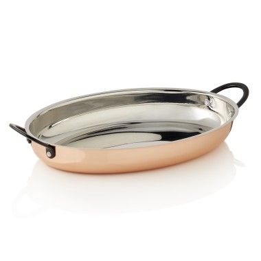 Poêle à servir en acier & STYLE RUBY, 30 x 22 x 4,5 cm, 0,9 l, cuivre, laiton, acier chrome-nickel - Was Germany