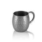 Ensemble Moscow Mule, 0,45 l, Ø 8,5 cm, hauteur 10 cm, vintage, martelé, Lot 2 , acier inox nickelé - Was Germany