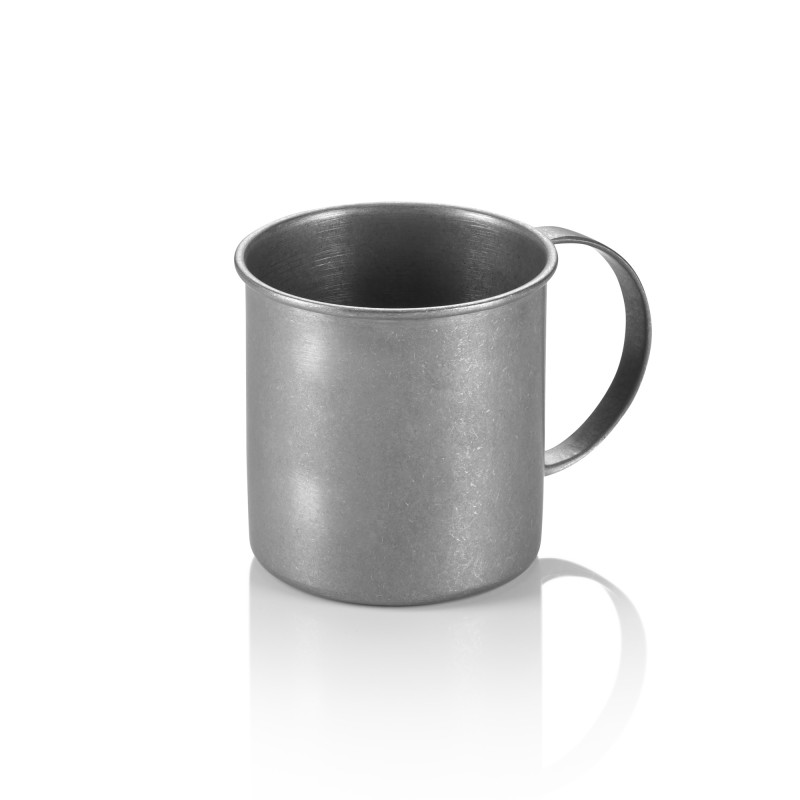Ensemble Moscow Mule, 0,45 l, Ø 9 cm, hauteur 9 cm, vintage, Lot 2 , acier chromé nickelé, revêtement PVD - Was Germany