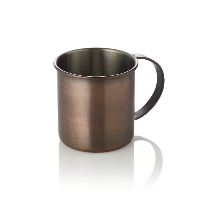 Set Moscow Mule, 0,45 l, Ø 9 cm, hauteur 9 cm, antique, Lot 2 pcs, acier inoxydable chromé, revêtement PVD - Was Germany