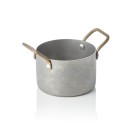 Plat de service en acier et STYLE avec 2 poignées en laiton, 310 ml, Ø 9 cm, vintage, laiton, PVD - Was Germany