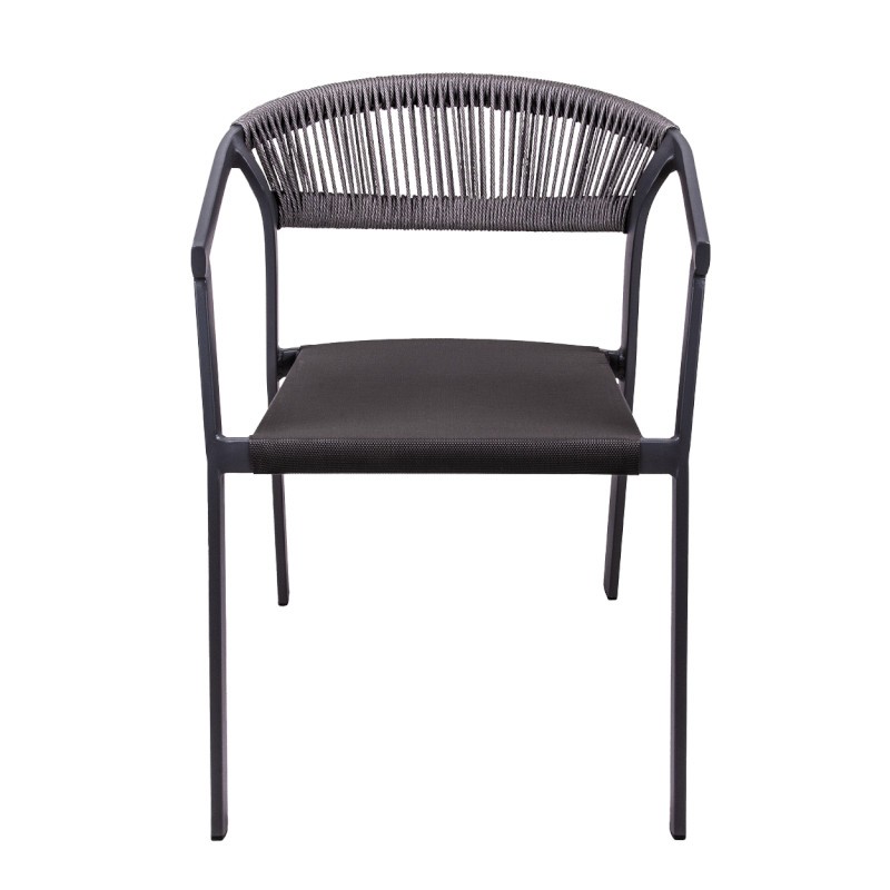 Chaise Vally - anthracite- lot de 8 - Sinotec