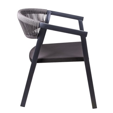 Chaise Vally - anthracite- lot de 8 - Sinotec