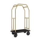 Chariot à bagages TRAVELLER, 112 x 60 x 185 cm, titane-or, tapis noir, acier chromé nickel 18/8 - Was Germany