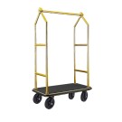 Chariot à bagages VOYAGER, 112 x 65 x 190 cm, titane-or, tapis noir, acier inoxydable chromé 18/8 - Was Germany