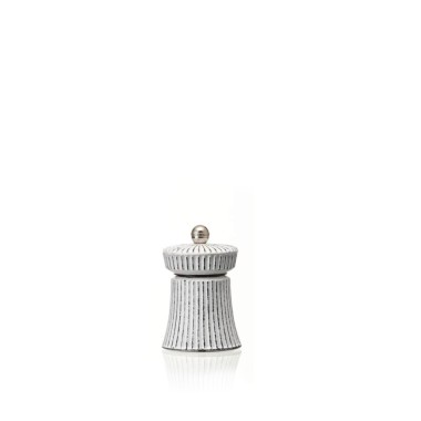 Moulin à sel avec broyeur en acier inoxydable IRON CRUSH, hauteur 9,5 cm, blanc, fonte - Was Germany