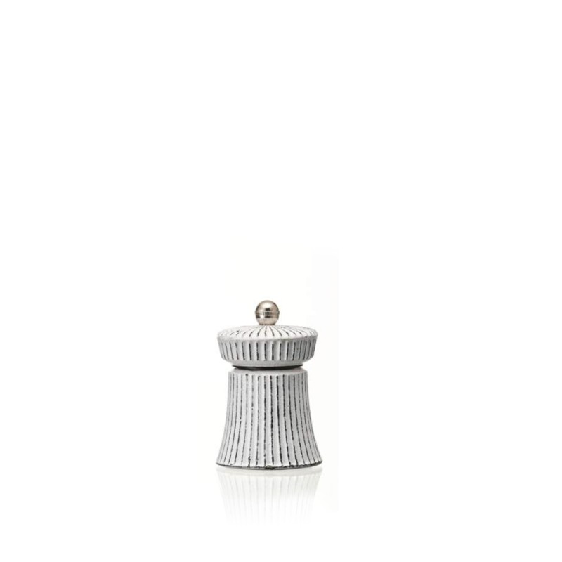 Moulin à poivre avec broyeur en acier au carbone IRON CRUSH, hauteur 9,5 cm, blanc, fonte - Was Germany