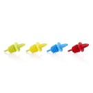 Lot verseurs, 12 , 3x chaque couleur : vert, jaune, bleu, rouge, en plastique - Was Germany