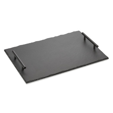Plaque d'ardoise naturelle avec poignées SLATE LINE, 45 x 30 cm, ardoise naturelle - Was Germany