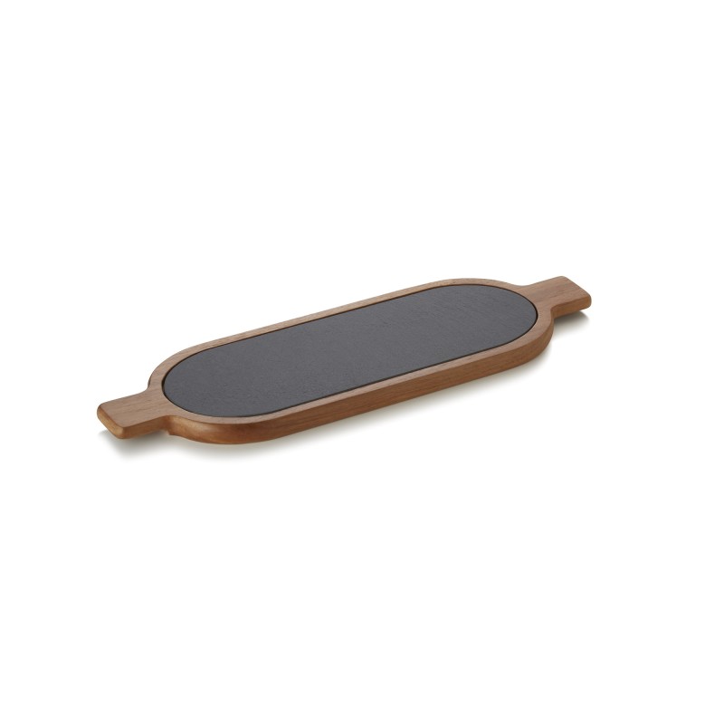 Planche de service ARDOISE & SERVIR, 40 x 12 x 1,5 cm, bois d'acacia, ardoise - Was Germany