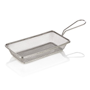 Panier de service et de friture, 22 x 12,5 x 4 cm, acier inoxydable chrome - Was Germany