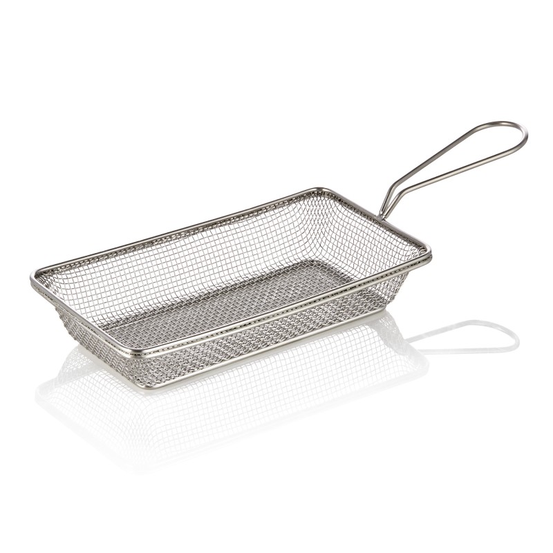 Panier de service et de friture, 22 x 12,5 x 4 cm, acier inoxydable chrome - Was Germany