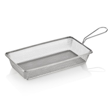 Panier de service et de friture, 22 x 12,5 x 4 cm, en acier inoxydable chromé - Was Germany