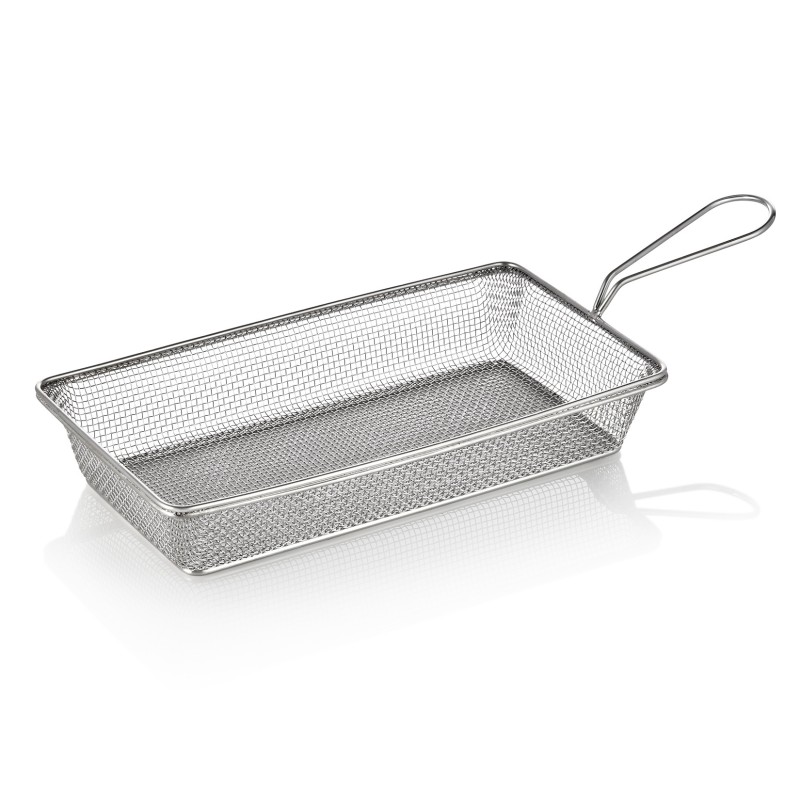 Panier de service et de friture, 22 x 12,5 x 4 cm, en acier inoxydable chromé - Was Germany