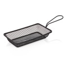 Panier de service et de friture, 22 x 12,5 x 4 cm, revêtement en poudre noir, acier chrome nickel - Was Germany