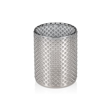 Cylindre métal Nubs YUYU, Ø 8 cm, hauteur 10 cm, en verre - Was Germany