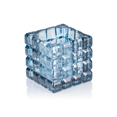 Cube en acier bleu YUYU, 9 x 9 x 9 cm, verre - Was Germany