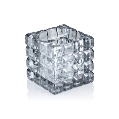 Cube Fumé Gris YUYU, 9 x 9 x 9 cm, en verre - Was Germany