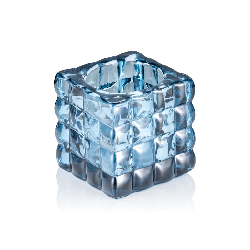 Cube en acier bleu YUYU, 8 x 8 x 8 cm, verre - Was Germany