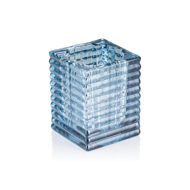 Cube acier bleu YUYU, 7,5 x 7,5 x 9,5 cm, verre - Was Germany