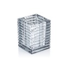 Cube gris fumée YUYU, 7,5 x 7,5 x 9,5 cm, verre - Was Germany