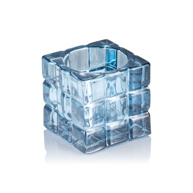Cube en acier bleu YUYU, 6,5 x 6,5 x 6,5 cm, verre - Was Germany