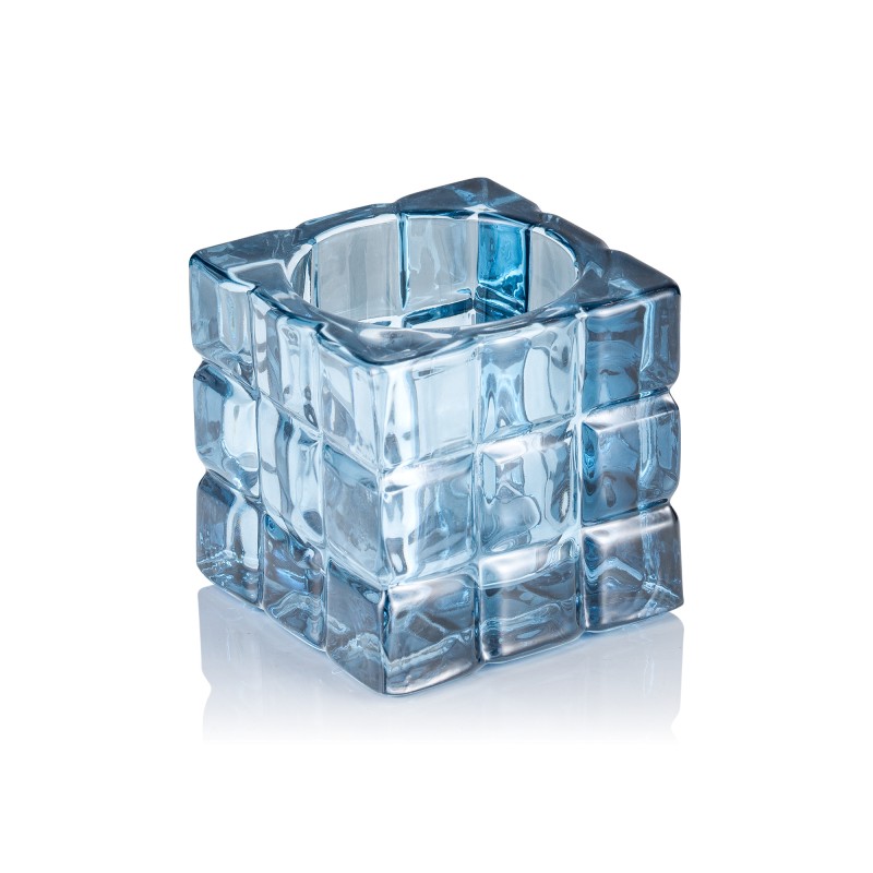Cube en acier bleu YUYU, 6,5 x 6,5 x 6,5 cm, verre - Was Germany