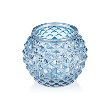Boule en acier bleu YUYU, Ø 7,5 cm, hauteur 6 cm, verre - Was Germany