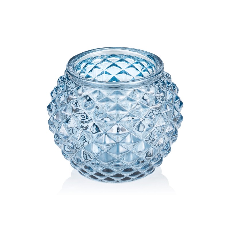 Boule en acier bleu YUYU, Ø 7,5 cm, hauteur 6 cm, verre - Was Germany