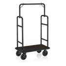 Chariot à bagages TRANSIT, 112 x 60 x 185 cm, noir, moquette noire, acier inoxydable - Was Germany