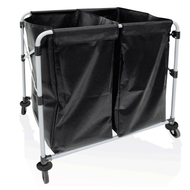 Chariot à linge double, 90 x 66 x 86 cm, en fer, revêtement en poudre, PVC - Was Germany