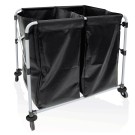 Chariot à linge double, 90 x 66 x 86 cm, en fer, revêtement en poudre, PVC - Was Germany