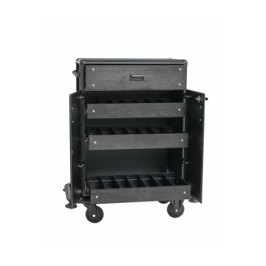 Chariot de service minibar, 87 x 48 x 130 cm, aluminium, HPL, plastique ABS - Was Germany