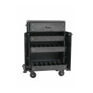 Chariot de service minibar, 87 x 48 x 130 cm, aluminium, HPL, plastique ABS - Was Germany