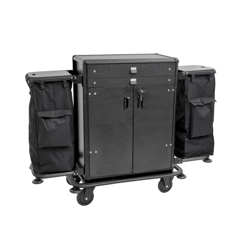Chariot de service en chambre, 80 x 50 x 130 cm, aluminium, HPL, plastique ABS - Was Germany