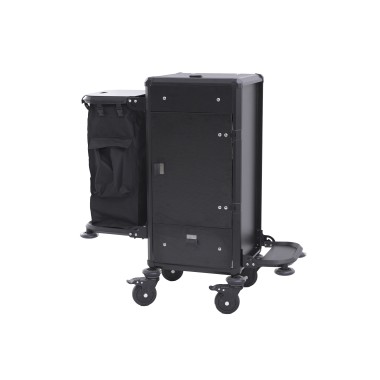 Chariot de service de chambre, 50 x 50 x 110 cm, aluminium, HPL, plastique ABS - Was Germany