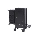 Chariot de service de chambre, 50 x 50 x 110 cm, aluminium, HPL, plastique ABS - Was Germany