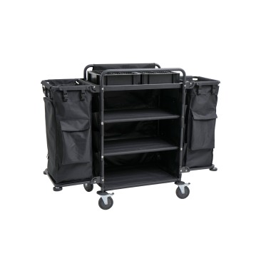 Chariot de service de chambre, 150 x 55 x 110 cm, acier, plastique, nylon - Was Germany