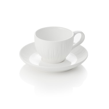 Set tasse à espresso et soucoupe MAYA SHIRO, 80 ml, blanc, Lot 4 , porcelaine - Was Germany