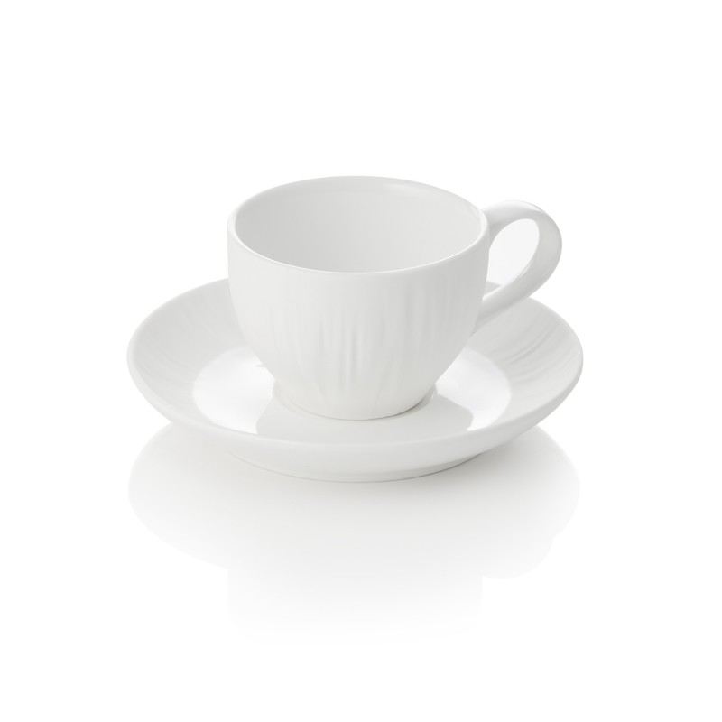 Set tasse à espresso et soucoupe MAYA SHIRO, 80 ml, blanc, Lot 4 , porcelaine - Was Germany