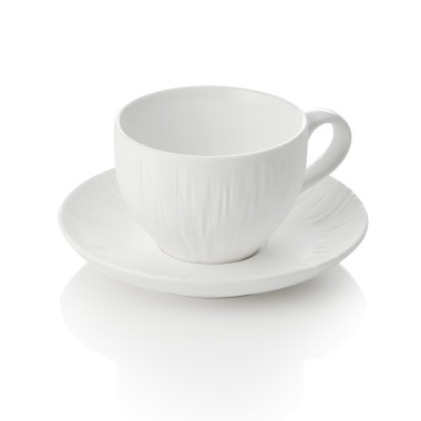 Set tasse à cappuccino et soucoupe MAYA SHIRO, 200 ml, blanc, lot de 4 pcs, porcelaine - Was Germany