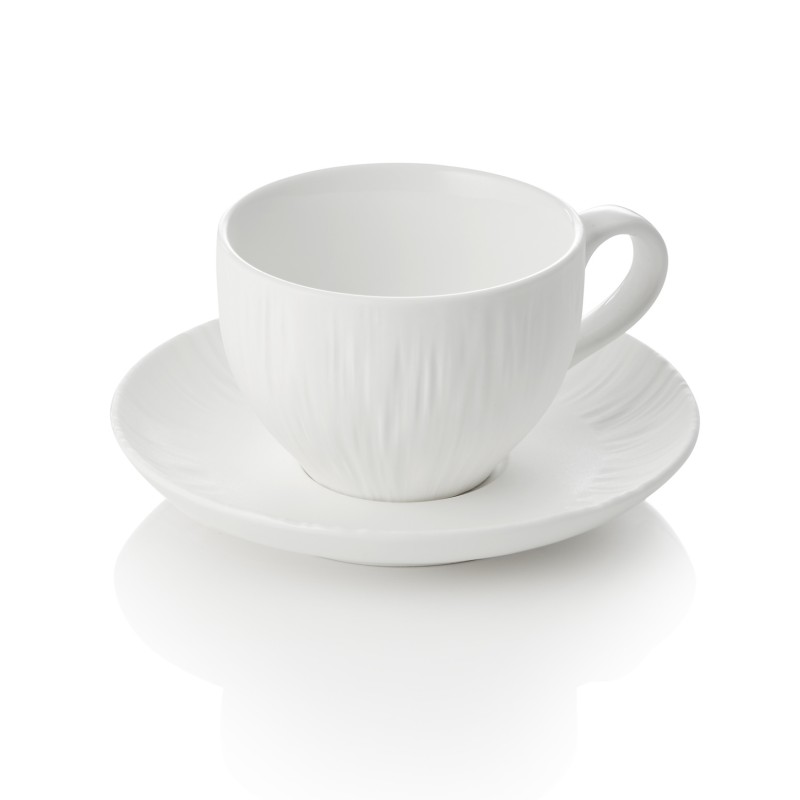 Set tasse à cappuccino et soucoupe MAYA SHIRO, 200 ml, blanc, lot de 4 pcs, porcelaine - Was Germany
