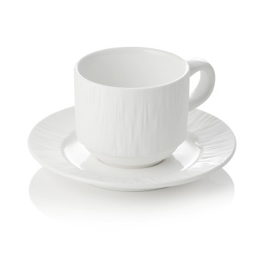 Set tasse et soucoupe MAYA SHIRO, 240 ml, blanc, Lot 4 , porcelaine - Was Germany