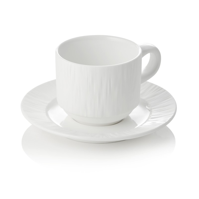 Set tasse et soucoupe MAYA SHIRO, 240 ml, blanc, Lot 4 , porcelaine - Was Germany