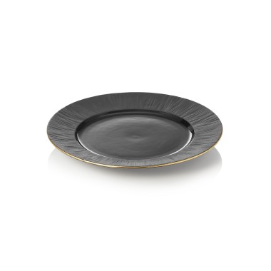 Set d'assiettes MAYA KURO, plates, Ø 22 cm, noires, lot de 4 , porcelaine - Was Germany