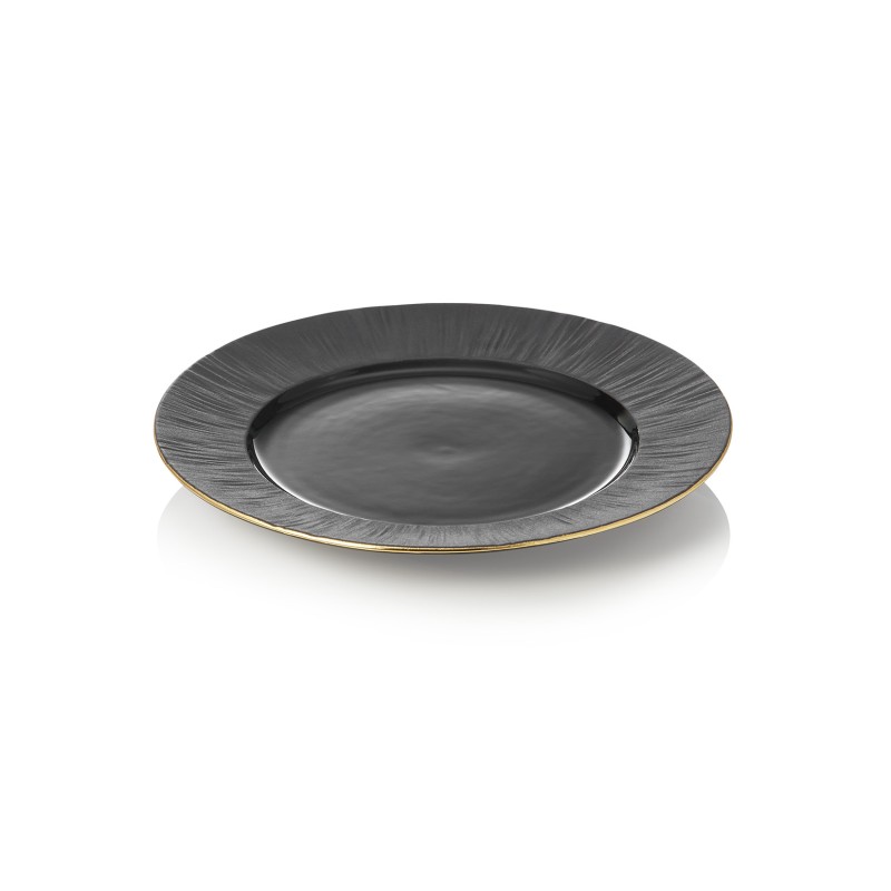 Set d'assiettes MAYA KURO, plates, Ø 22 cm, noires, lot de 4 , porcelaine - Was Germany