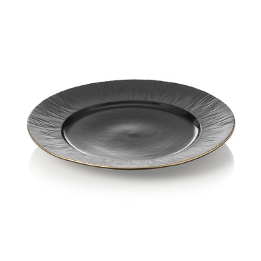 Set d'assiettes MAYA KURO, plat, Ø 27 cm, noir, Lot 2 pcs, porcelaine - Was Germany