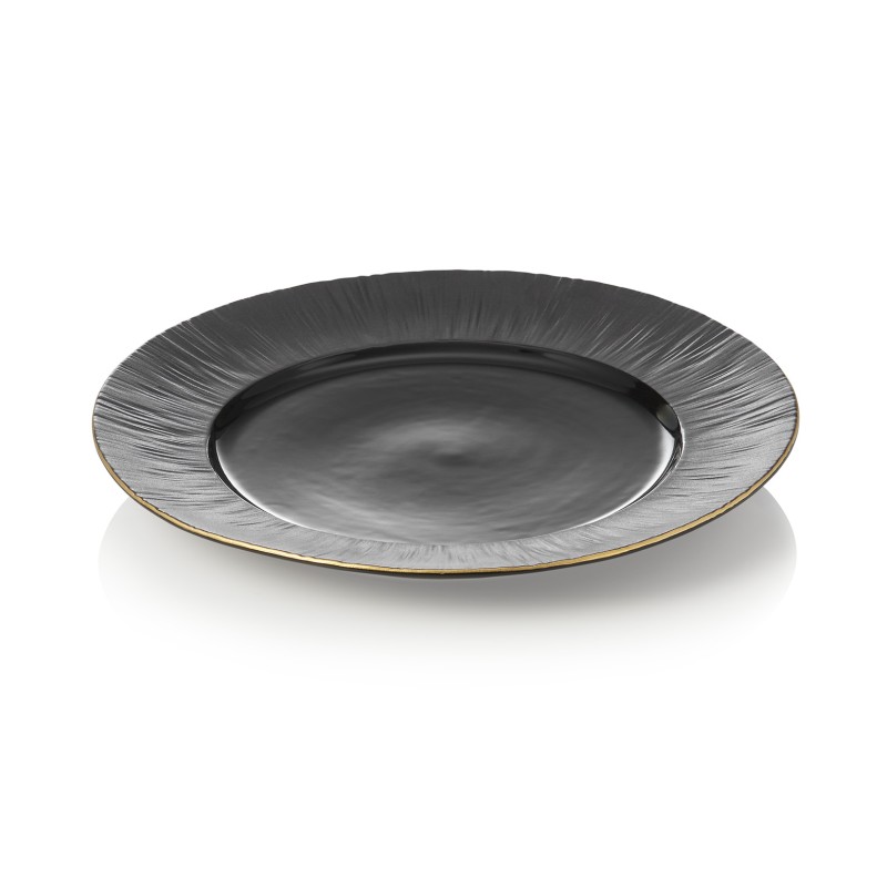 Set d'assiettes MAYA KURO, plat, Ø 27 cm, noir, Lot 2 pcs, porcelaine - Was Germany