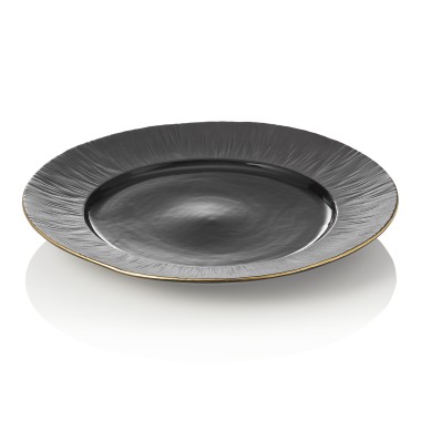 Set d'assiettes MAYA KURO, plate, Ø 30 cm, noir, lot de 2 , porcelaine - Was Germany